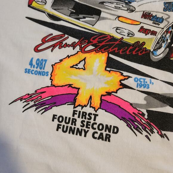 Vtg MaMa Rosas' Pizza Racing Chuck Etchells Four Second Funny Car Signed 1993 - Picture 7 of 11